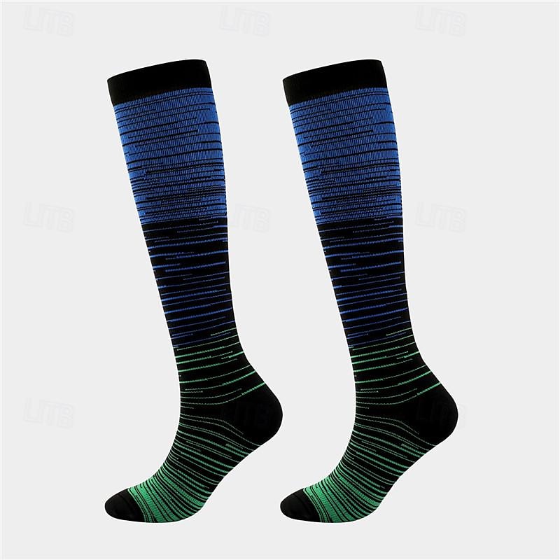 Calcetines de compresión Calcetines Deportivos Calcetines para correr 1 Par A rayas Mujer Calcetines de tubo Transpirable Reductor del Sudor Cómodo Entrenamiento de gimnasio Baloncesto Corriendo 2025 - $7.19 –P1
