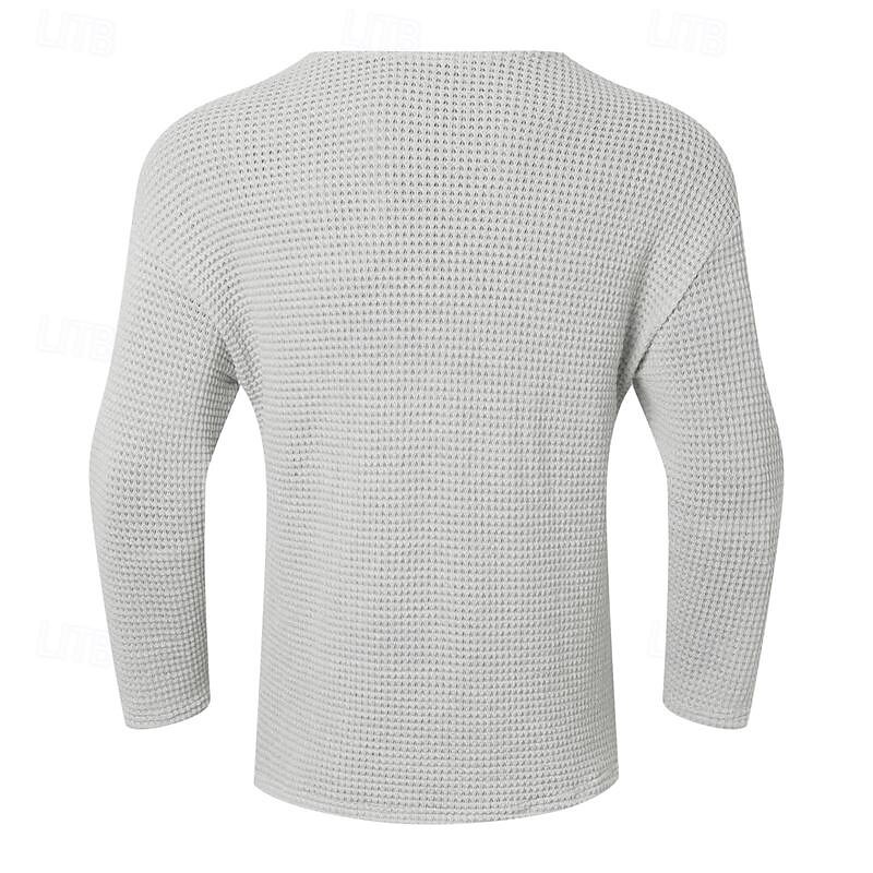 Per uomo Maglietta Maglietta a Maglia Camicia a Maniche Lunghe Manica Lunga Scollo a V Primavera & Autunno Semplice Moda Designer Essenziale Lavoro a maglia Vacanza Streetwear Uscire Nero Blu marino del 2025 a $21.99 –P13