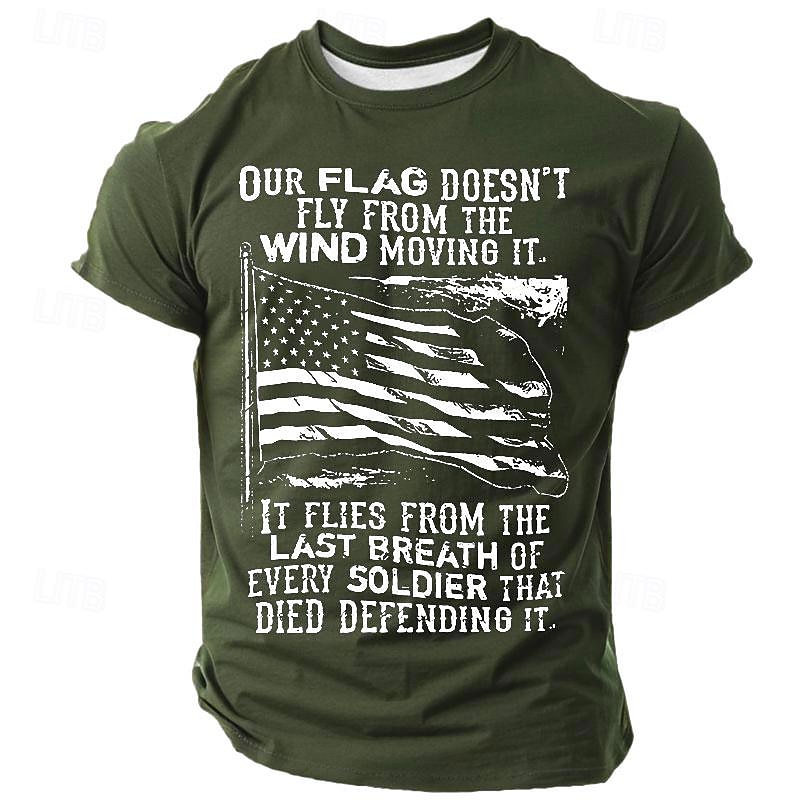 Veterans Day Men's Patriot Patriotic Veteran American US Flag Funny Slang T shirt Short Sleeve T shirt 3D Print Crew Neck Shirt Retro Vintage Casual Street Style Sports Outdoor Holiday Going out 2025 - $17.99 –P2