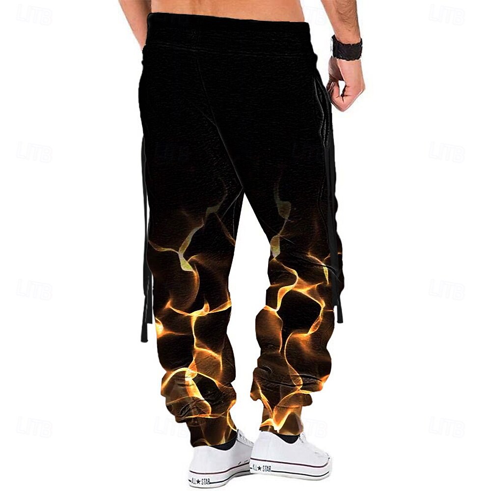 Herr Grafisk Joggingbyxor Joggare Byxor Medium Midja Dragsko Elastisk midja Ledigt Utomhus Gata Vardag Ficka Vår Höst Vinter 3D-tryck Svart 2025 - $25.99 –P2