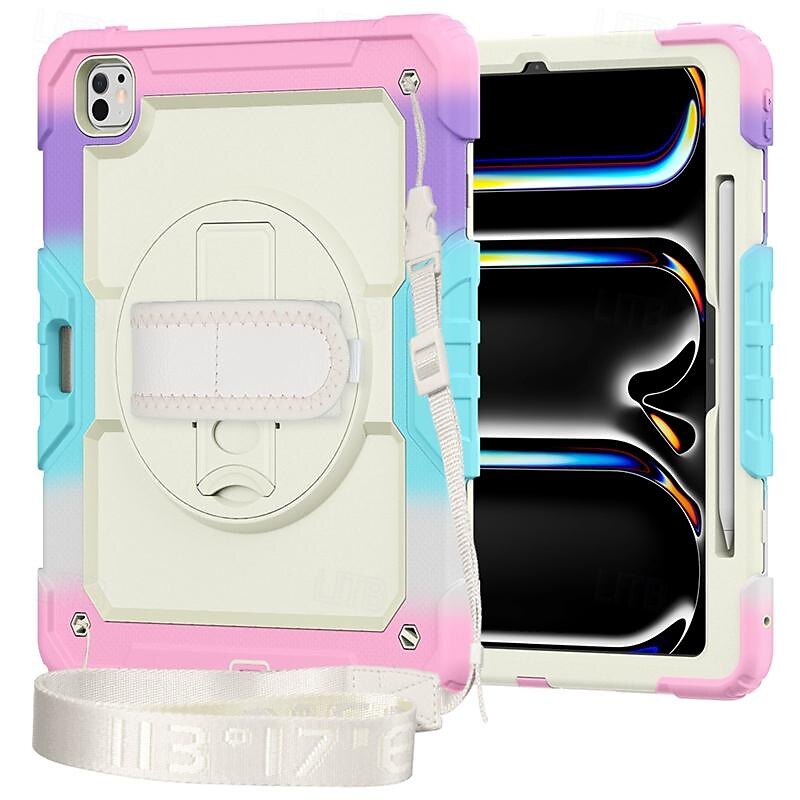 Tablet Case Cover For Apple iPad Air 11"(2024) iPad Air 13"(2024) iPad Pro 11"(2024) iPad Pro 13"(2024) Portable Handle Pencil Holder Camouflage Armor PC Silicone 2025 - $34.99 –P11