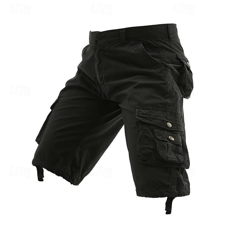 Homens Shorts táticos Capri Cargo Shorts Bermuda Cargo Calção Shorts de Trilha Botões Bolso multi Tecido Vestível Comprimento da panturrilha Ao ar livre Diário Acampar e Caminhar Moda Clássico Preto de 2025 por $31.99 –P10