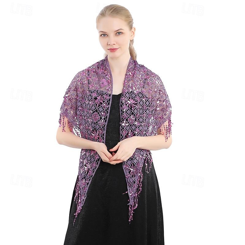 Châle triangle à paillettes pour femmes, enveloppe à franges, cape de soirée, châle de mariée, écharpe pour robes de soirée, fête de 2025 ? $14.99 –P5