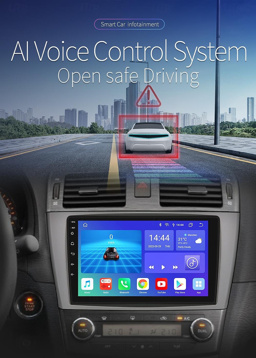 Автомагнитола на базе Android 12 для Toyota Avensis T27 2008-2015, мультимедийный плеер с GPS-навигацией, carplay 2025 - $238.09 –P1