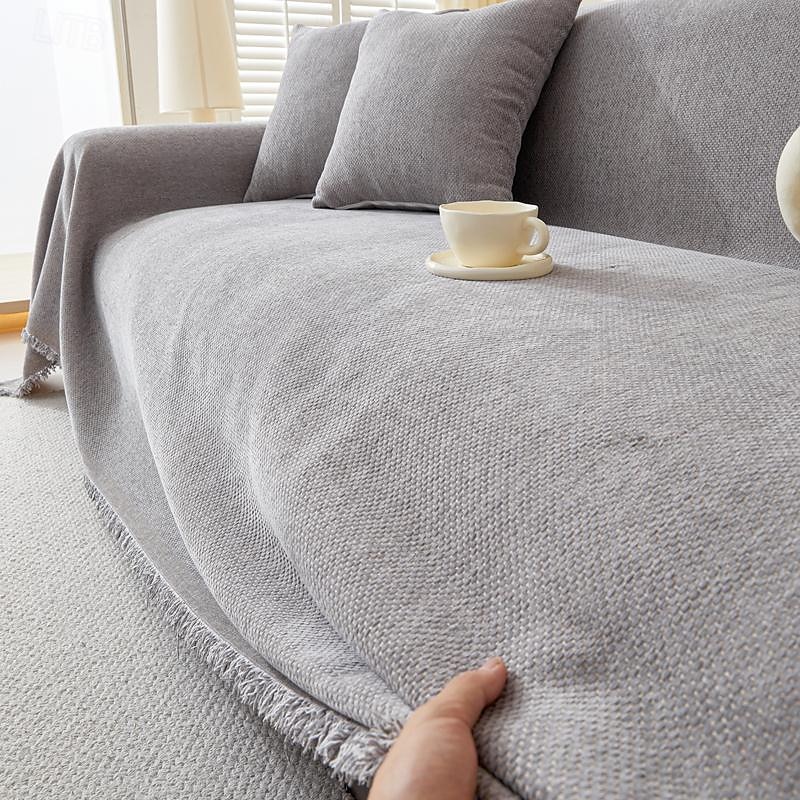 Linen Solid Color Non-slip Old Coarse Cloth Sofa Cushion Sofa Cover 2025 - $58.99 –P7