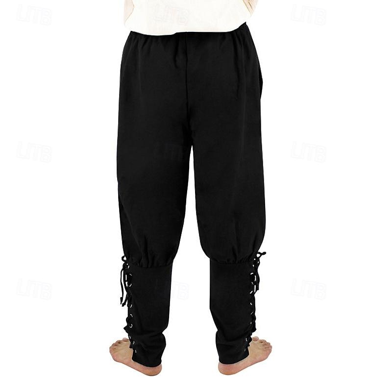 Retro Antiguo Medieval Renacimiento pantalones piratas Feria del Renacimiento caballero celta Ranger Color sólido Hombre Pirata Fantasía Víspera de Todos los Santos Carnaval Mascarada Rendimiento 2025 - $27.99 –P16