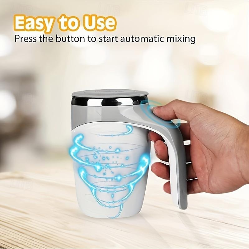 mikser ze stali nierdzewnej znak kubek magnetyczny obrotowy blender automatyczne mieszanie kubek do kawy mleko kubek do mieszania podgrzewacz butelka ładowanie przez USB 2025 - $23.99 –P4