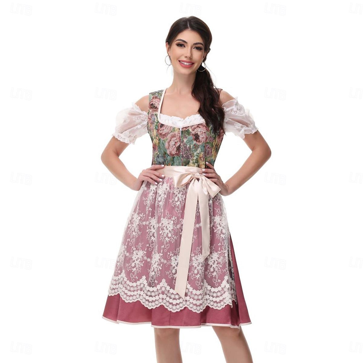 Női Karneváli Oktoberfest Sör Jelmez Dirndl Trachtenkleider Szobalány Német München Wiesn Hagyományos Stílusú Ruhával Oktoberfestre 2025 - $55.99 –P3