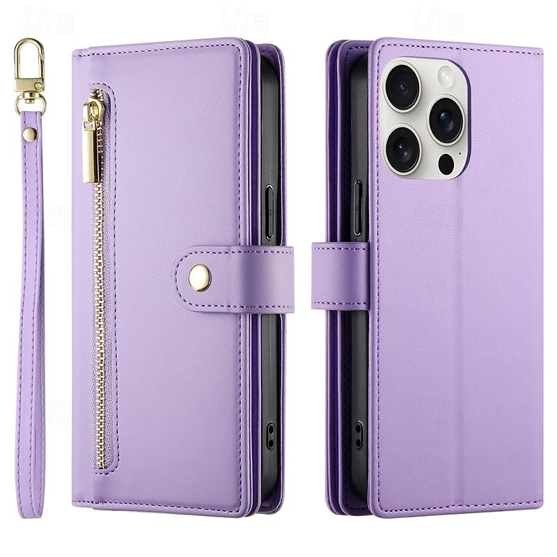 telefone Capinha Para iPhone 16 iPhone 15 Pro Max Plus iPhone 14 13 12 11 Pro Max Plus Mini SE Capa traseira Com Suporte Magnética Zíper Retro TPU Couro PU de 2025 por $24.99 –P4