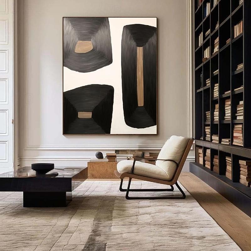 abstrakte schwarze Gemälde, handgemalte abstrakte schwarze Gemälde auf Leinwand, reich strukturierte Acrylmalerei, moderne Wandkunst, handgemaltes Kunstwerk für die Wanddekoration im Wohnzimmer 2025 - $108.99 –P5