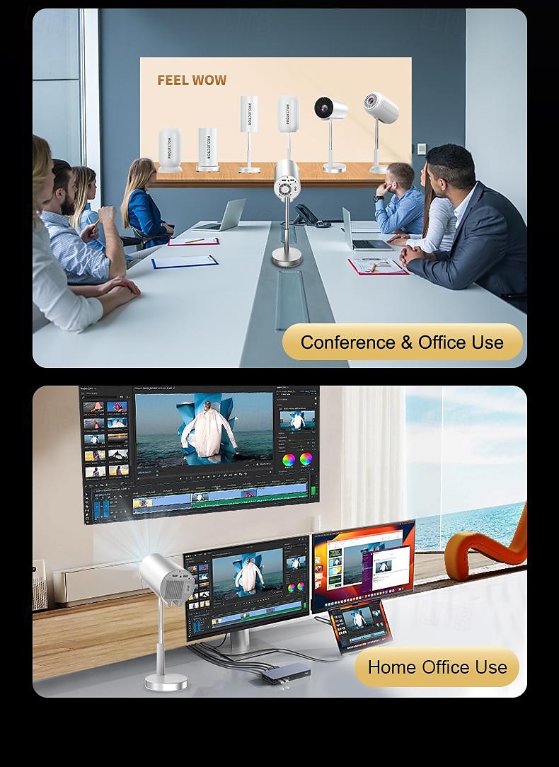TS-3 Smart Portable Movie Projector with WiFi and Wireless & Native 1080P Home Theater Video Projector Compatible with IOS/Android/HDTV/USB Suitable for Meeting Office School Team Building 2025 - $257.69 –P7