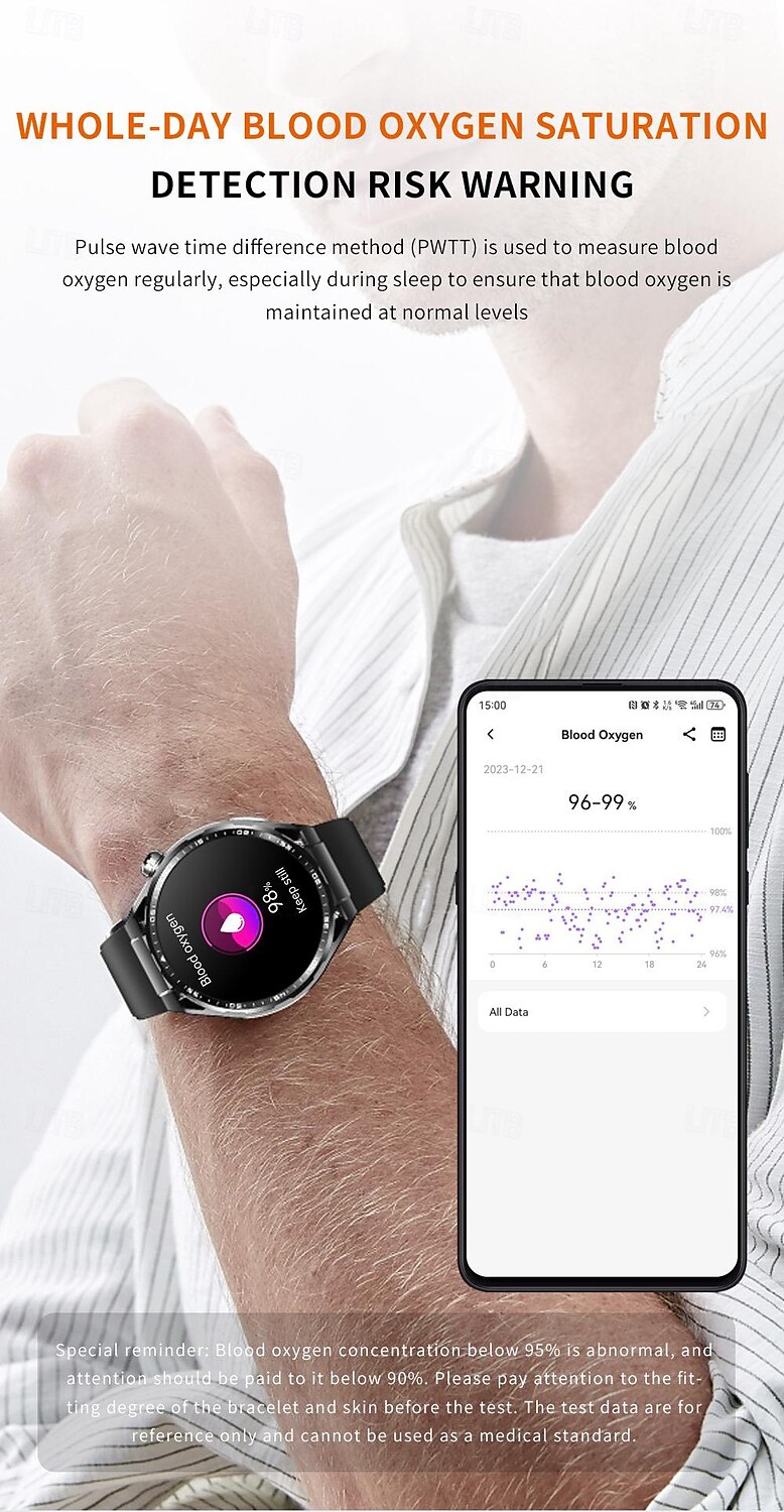 696 F200 Smart Watch 1.55 inch Smart Band Fitness Bracelet Bluetooth Pedometer Call Reminder Sleep Tracker Compatible with Samsung Men Hands-Free Calls Message Reminder IP 67 46mm Watch Case 2025 - $81.99 –P11