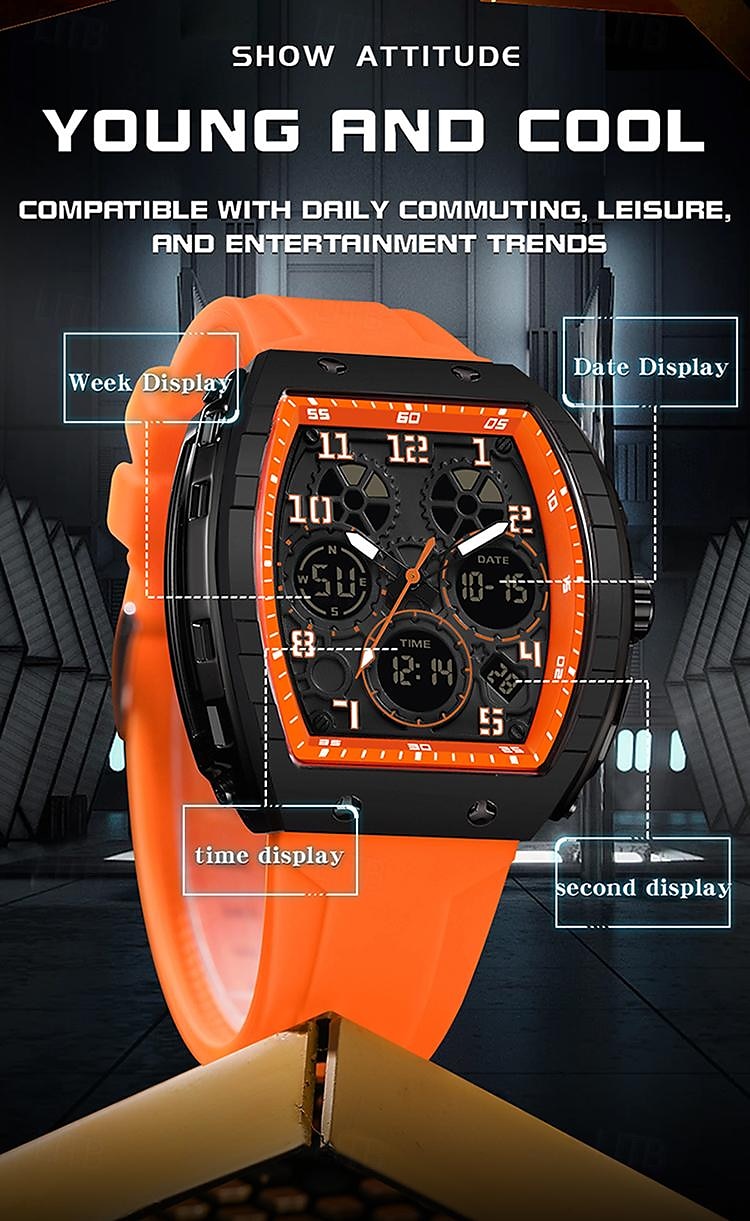 SANDA Men Digital Watch Outdoor Sports Fashion Wristwatch Luminous Stopwatch Alarm Clock Countdown Silicone Gel Watch 2025 - $29.99 –P14