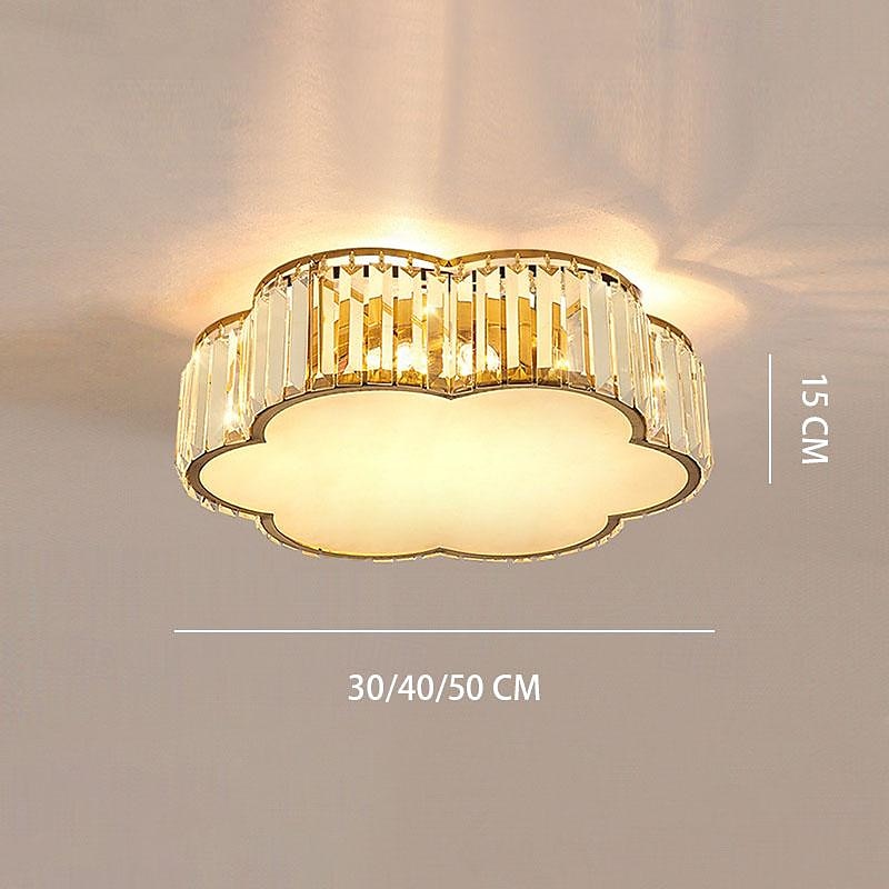 plafoniere a led plafoniera in cristallo sorgente luminosa a 3 colori 30/40 / 50cm fiore a 3 luci montaggio ad incasso dimmerabile moderno stile nordico cristallo metallo e27 per camera da letto del 2025 a $136.99 –P1