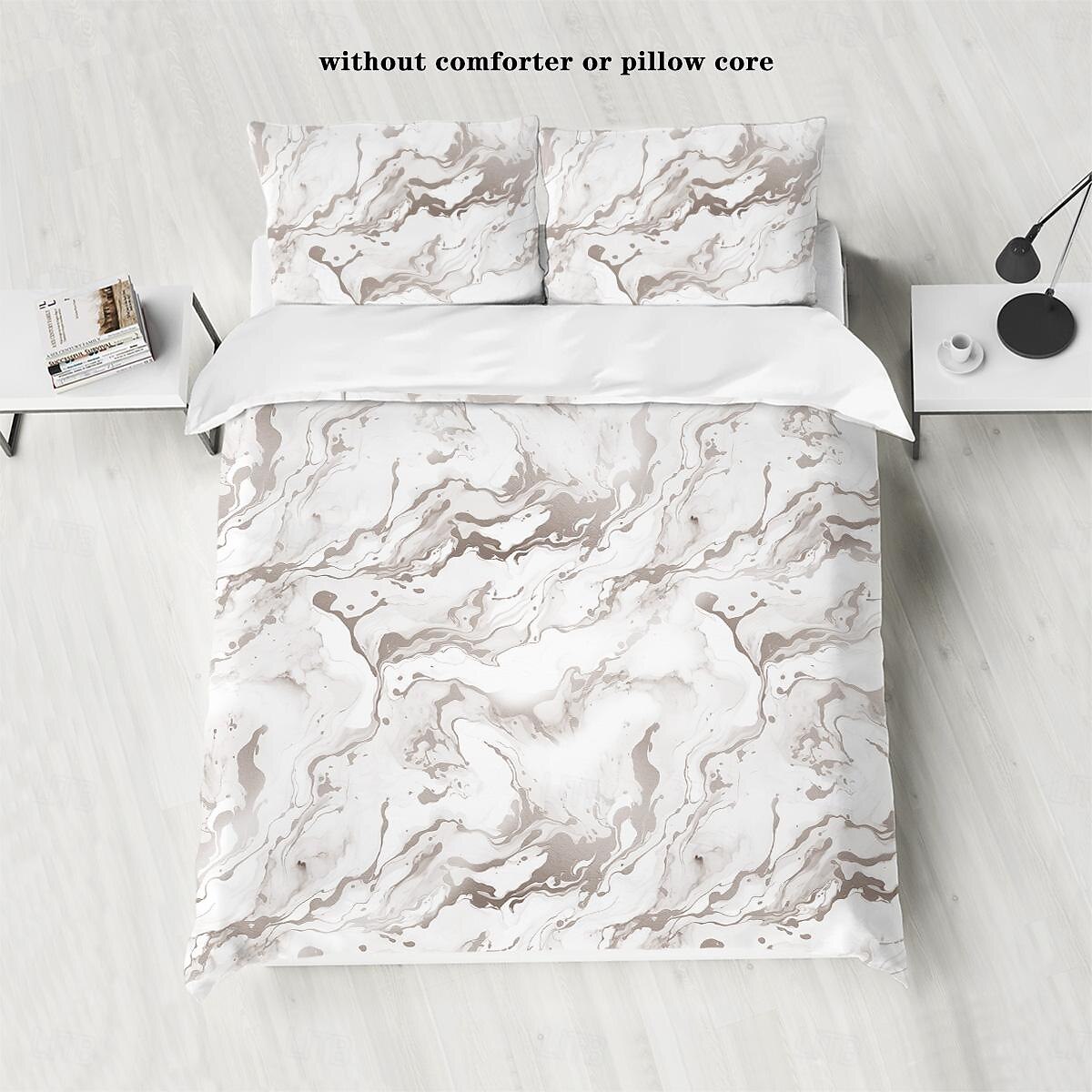 conjunto de capa de edredão com textura de mármore abstrato - inclui capa de edredão e fronhas - design elegante e moderno - tecido macio e confortável - perfeito para adicionar um toque de luxo à de 2025 por $41.99 –P7