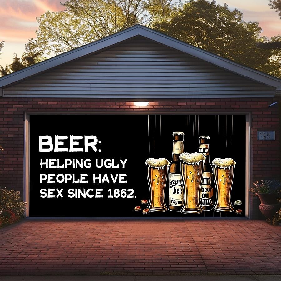 Outdoor Garage Door Cover Banner Beer Vintage Slogan Farmhouse Large Backdrop Decoration for Holiday Outdoor Garage Door Home Wall Decorations 2026 - $29.99 –P13