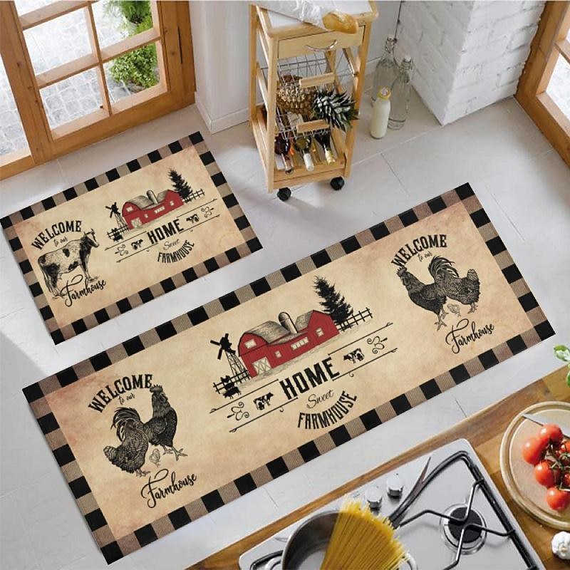 farma kuře kobereček kuchyňská podložka protiskluzová olejivzdorná podložka do obývacího pokoje koberec vnitřní venkovní podložka ložnice výzdoba koupelna podložka vchod kobereček podložka pod dveře 2025 - $15.99 –P9