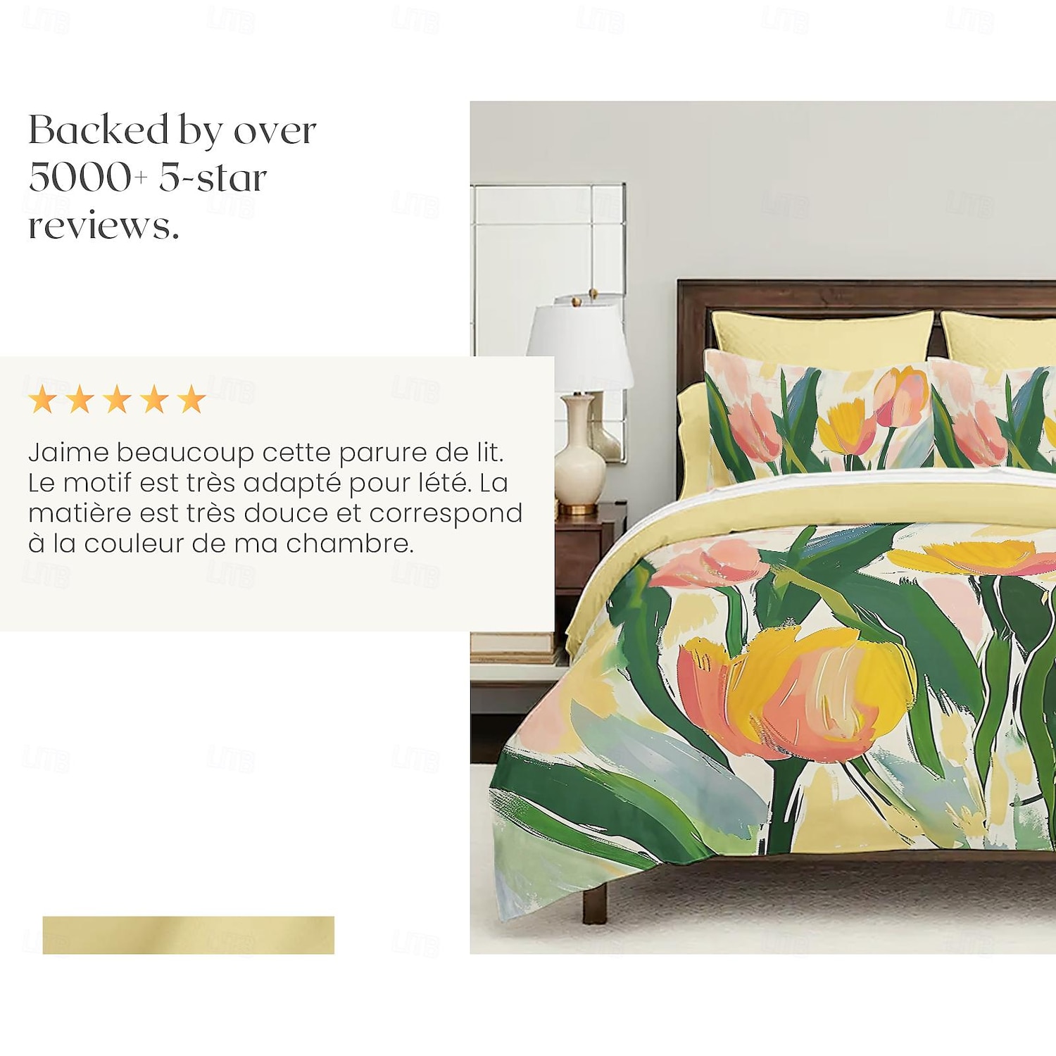 Set copripiumino serie tropicale floreale 100% cotone, set da 3 pezzi per un'estate morbida sulla pelle e di lunga durata del 2025 a $60.99 –P9