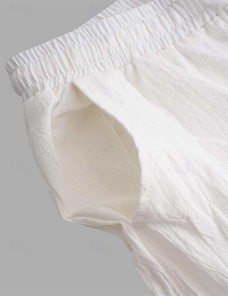 Per uomo Pantaloni di lino Pantaloni Pantaloni estivi Vita elastica Gamba dritta Alto aumento Tinta unica Comfort Traspirante Lunghezza intera Matrimonio Per eventi Festività Di tendenza Grigio verde del 2025 a $26.99 –P6