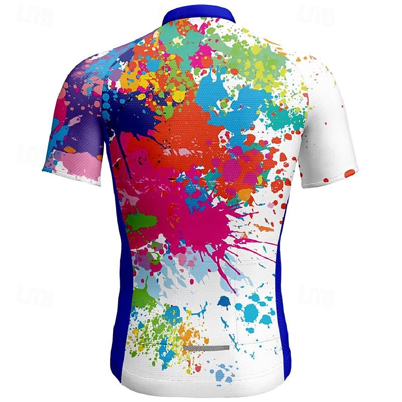 Herren Radtrikot Graffiti Kurzarm Fahhrad T-Shirt Trikot mit 3 Gesäßtaschen Mountainbike MTB Schnelltrocknend Anatomisches Design Feuchtigkeitsableitend Atmungsaktiv Sport Weiß Gelb Blau Bekleidung 2026 - $30.99 –P14