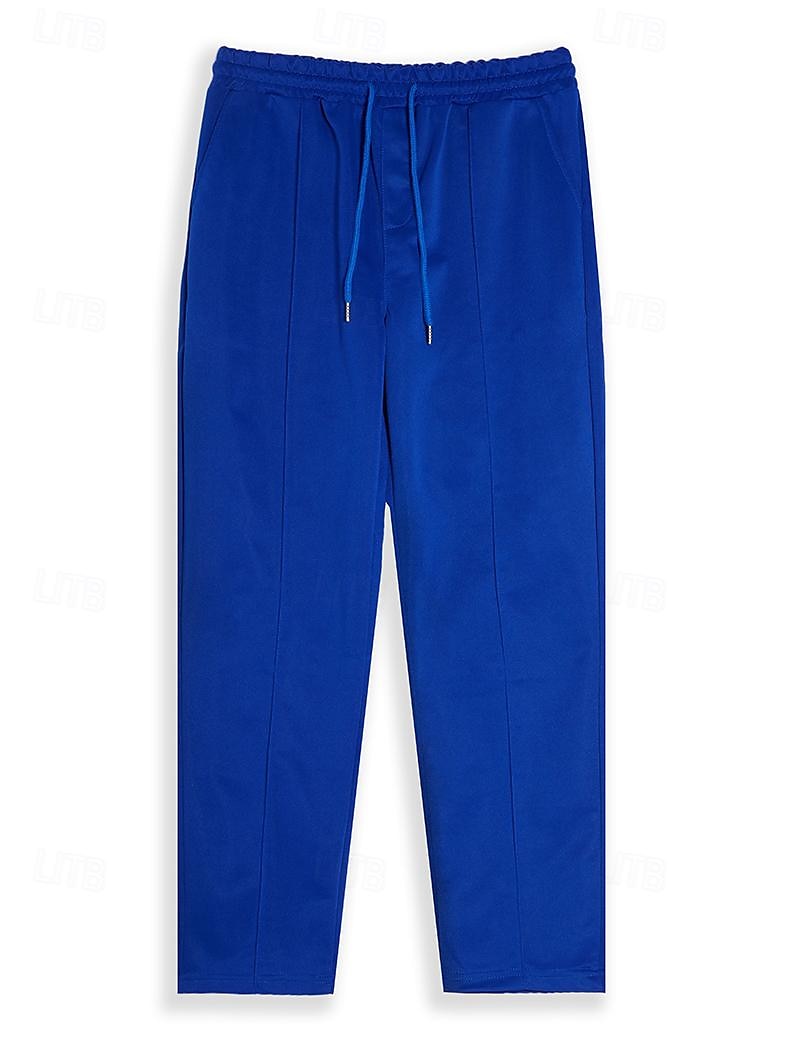 Bărbați Pantaloni Sport Jogger Pantaloni Pantaloni de sport cu picior drept Pantaloni plisați Cordon Talie elastică Simplu Confort Respirabil În aer liber Zilnic Ieșire Modă Casual Negru Alb 2025 - $20.99 -P1