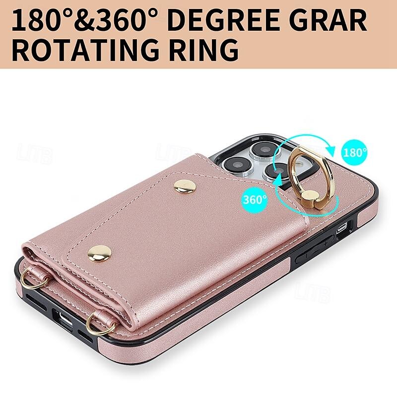 Phone Case For iPhone 16 iPhone 15 Pro Max Plus iPhone 14 13 12 11 Pro Max Plus Mini Wallet Case with Stand Holder Ring Holder Zipper Retro TPU Metal PU Leather 2025 - $23.99 –P7