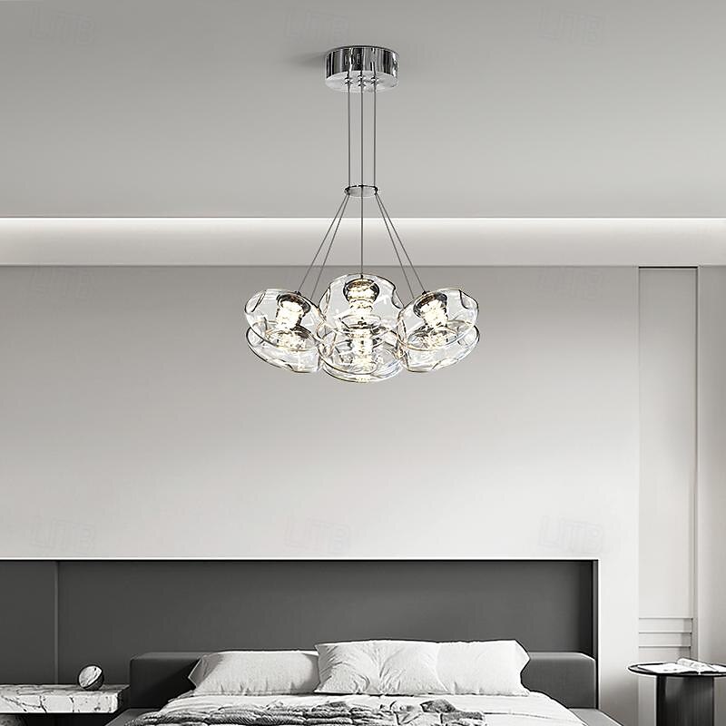 LED Pendant Light Warm White Glass 35/50/65cm 7/13/19-Light Gypsophila Geometrical Stainless Steel Glass Acrylic Hanging Lamp Living Room Art Design Indoor Bedroom Suspension Lighting Restaurant 110-240V 2025 - $549.99 –P10