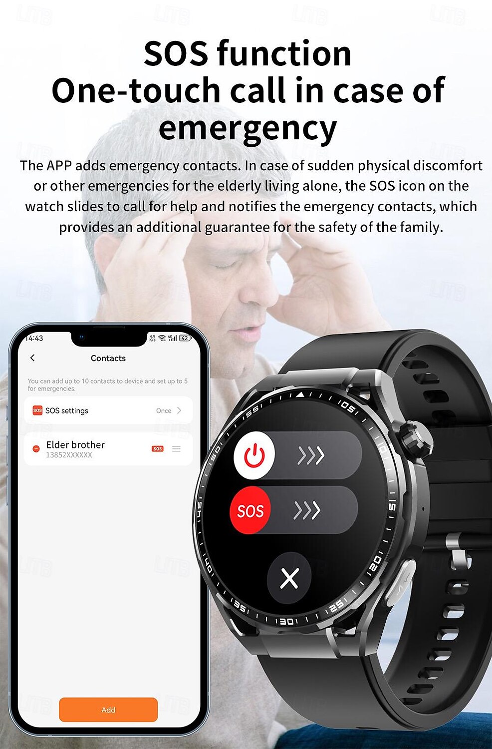 696 F200 Smart Watch 1.55 inch Smart Band Fitness Bracelet Bluetooth Pedometer Call Reminder Sleep Tracker Compatible with Samsung Men Hands-Free Calls Message Reminder IP 67 46mm Watch Case 2025 - $81.99 –P14