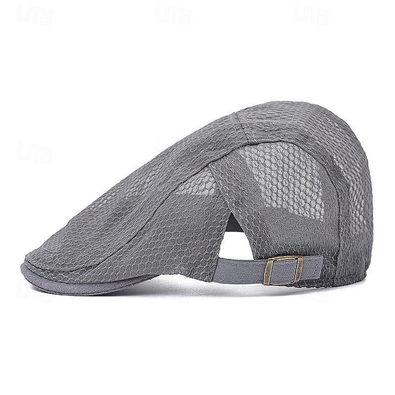 Men's Flat Cap Ascot Hat Newsboy Hat Black White Acrylic Fibers Mesh Fashion Casual Street Daily Plain Adjustable Sunscreen Breathable 2025 - $8.99 –P3
