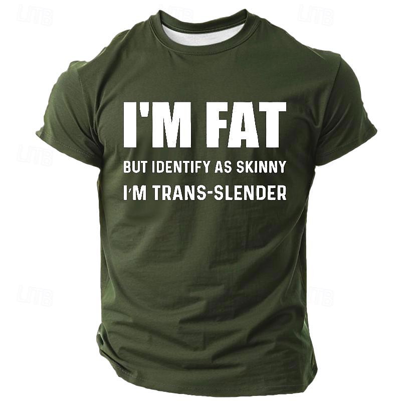 Camiseta Gráfica Engraçada Masculina 'Estou Gordão Mas Me Identifico Como Magro Sou Trans-Esbelto' Camiseta de Humor de Trocadilhos de 2026 por $19.49 –P2