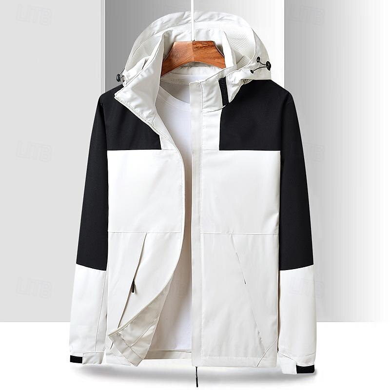 Per uomo Giacca Softshell Giubbino da escursione All'aperto Color Block Antivento Resistente all'acqua Felpa con cappuccio Giacca a vento Campeggio / Escursionismo / Speleologia Viaggi Nero Bianco del 2025 a $36.99 –P6