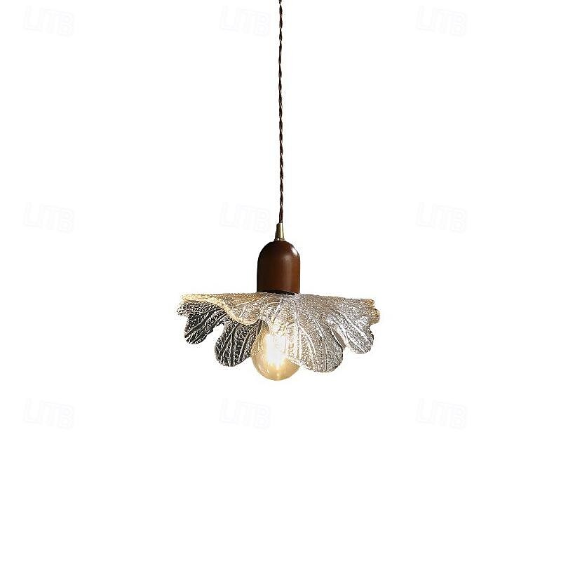 luminária pendente led branco quente 1 luz 7w moderno vidro com nervuras design de folha de lótus e26/e27 lustre com cabo ajustável luminária pendente de teto para quarto sala de estar cozinha de 2025 por $143.99 –P6