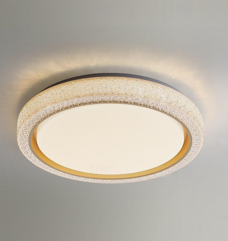Plafoniere a led dimmerabili 50 cm 1 luce moderna arte industriale circolare in metallo spazzolato semi incasso 42 w per cucina camera da letto soggiorno 220-240 v del 2025 a $179.99 –P10