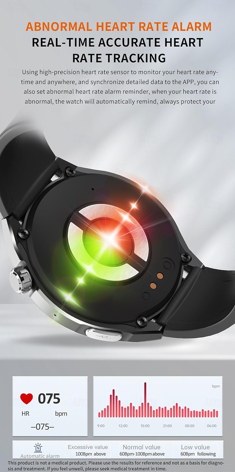 696 F200 Smart Watch 1.55 inch Smart Band Fitness Bracelet Bluetooth Pedometer Call Reminder Sleep Tracker Compatible with Samsung Men Hands-Free Calls Message Reminder IP 67 46mm Watch Case 2025 - $81.99 –P10
