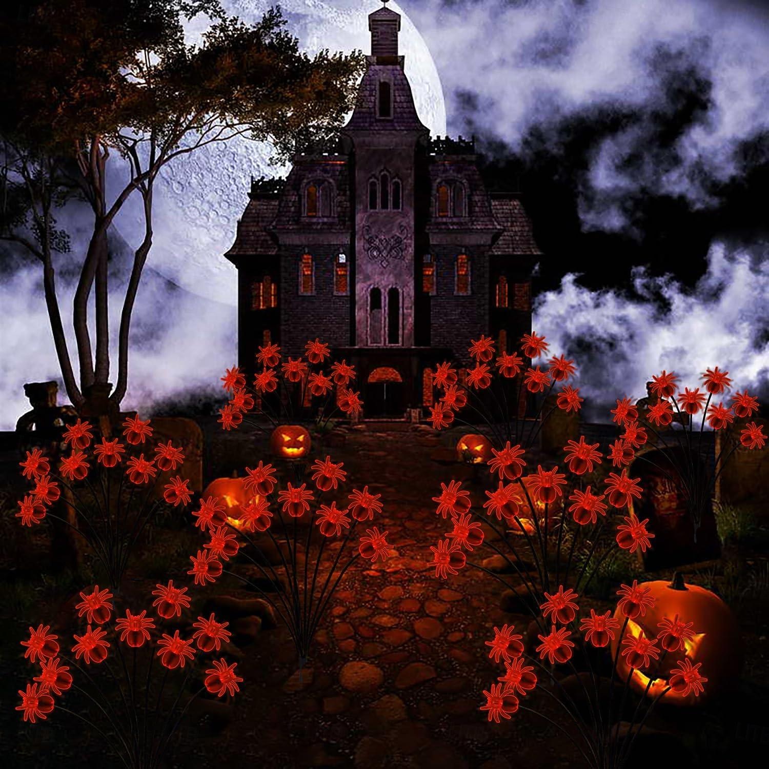 2pcs Halloween Solar Firefly Swing Spiders Light Purple Red Green Solar Outdoor Lawn Pathway Lights Waterproof Plug In the Ground Lamp Swing with the Wind for Outdoor Yard Garden Pathway Patio Decoration Lamp 2026 - $27.99 –P5