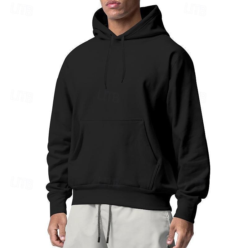Men's Hoodie Black White Pink Light Grey Dark Gray Hooded Plain Pocket Sports & Outdoor Daily Holiday Streetwear Basic Casual Spring &  Fall Clothing Apparel Hoodies Sweatshirts  2025 - $16.99 –P9