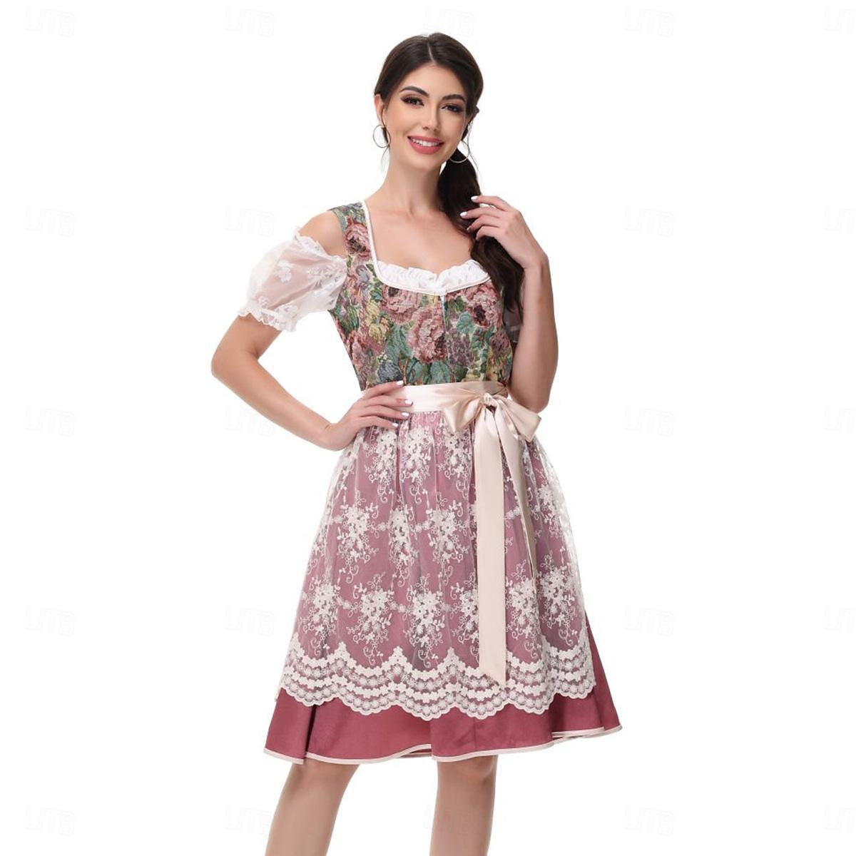 Női Karneváli Oktoberfest Sör Jelmez Dirndl Trachtenkleider Szobalány Német München Wiesn Hagyományos Stílusú Ruhával Oktoberfestre 2025 - $55.99 –P7