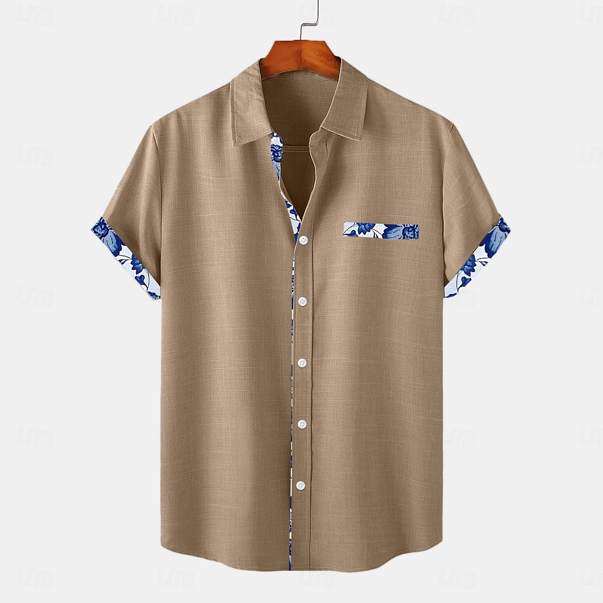 Camicia Di Lino Uomo Estiva Cotone Camicie Manica Corta Slim Fit Traspirante Camicia Elegante Mare 1197735