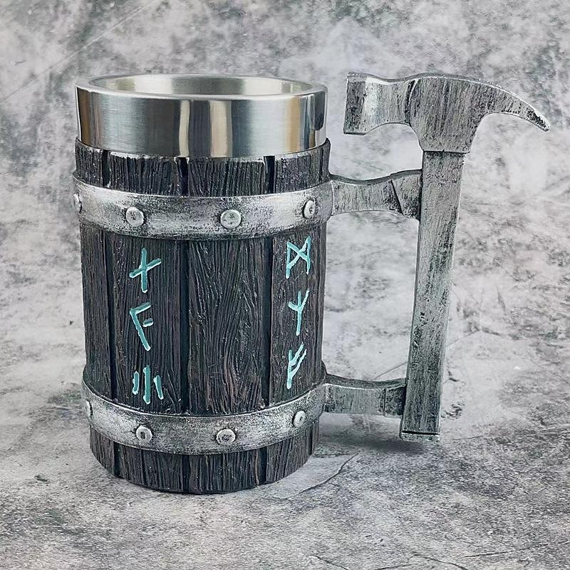 1pc Antique Viking Beer Mug - Wooden Barrel Cup with Stainless Steel Liner - Perfect Gift for Beer Lovers 2025 - $32.99 –P14