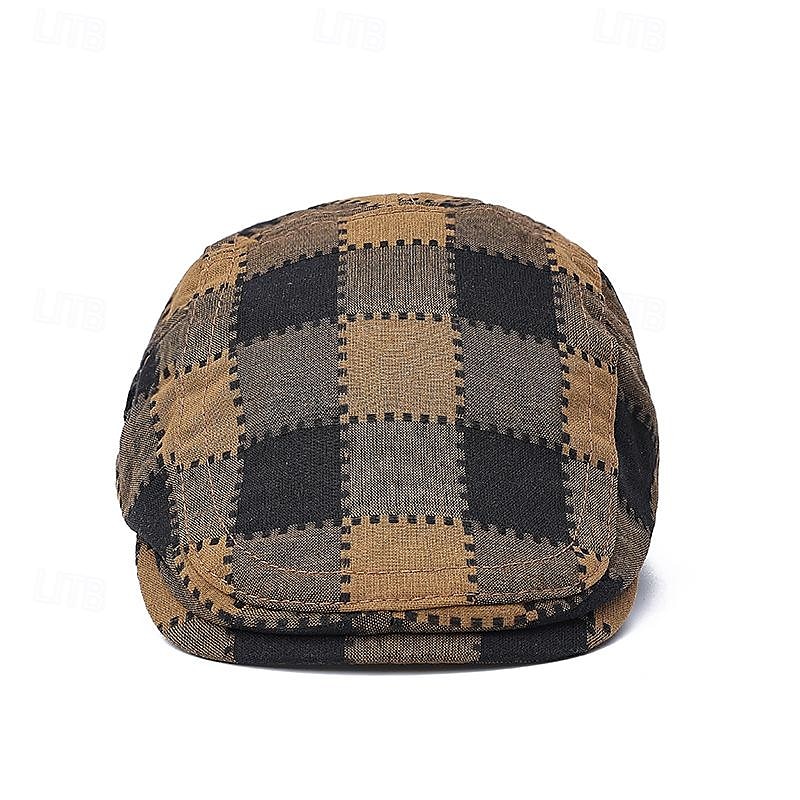 Pánské PLacatá čepice Klobouk Ascot Novinářský klobouk Fialová Rubínově červená Polyester Módní Na běžné nošení ulice Denní Pléd Nastavitelná Proti sluci Prodyšné 2025 - $8.99 –P2