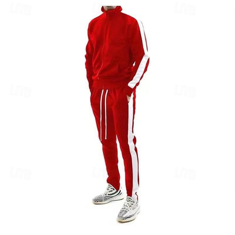 Pánské Tepláková souprava Oblek na jogging 2 ks Celý zip Ležérní Podzim Dlouhý rukáv Prodyšné Yumuşak Zdatnost Cvičení v tělocvičně Běh sportovní oblečení Sportovní oděvy Barevné bloky Černá Žlut 2025 - $40.99 –P6