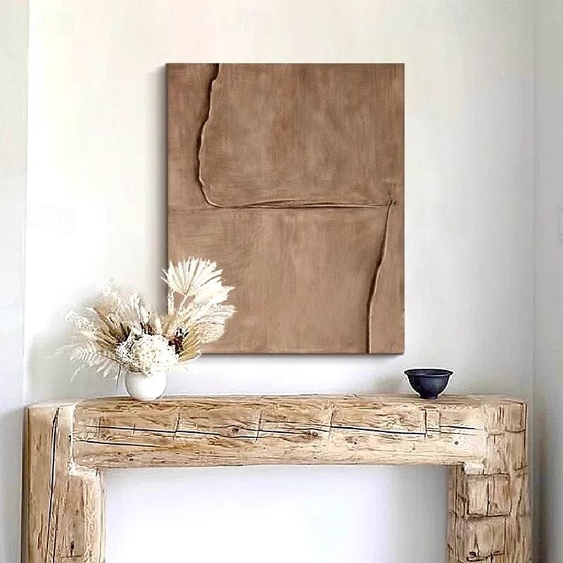 großes handgemachtes abstraktes Ölgemälde auf Leinwand handgemachte minimalistische Wandkunst moderne strukturierte braune Malerei übergroße Leinwand Malerei Kunst Raum Dekor 2025 - $125.99 –P8