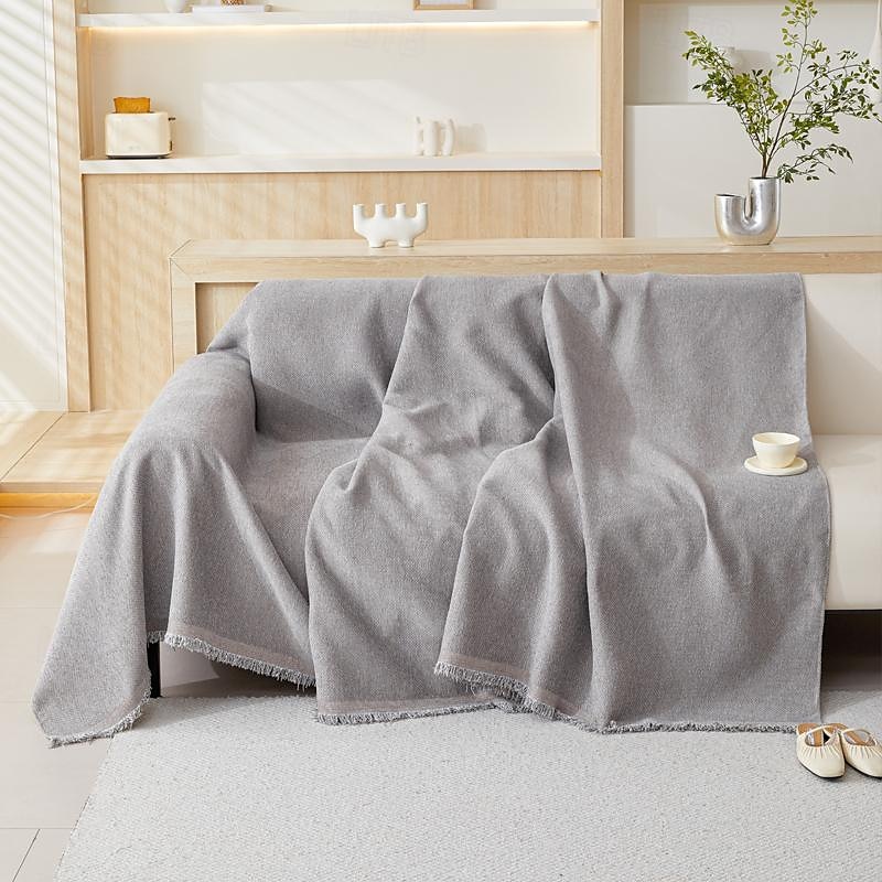 Linen Solid Color Non-slip Old Coarse Cloth Sofa Cushion Sofa Cover 2025 - $58.99 –P8