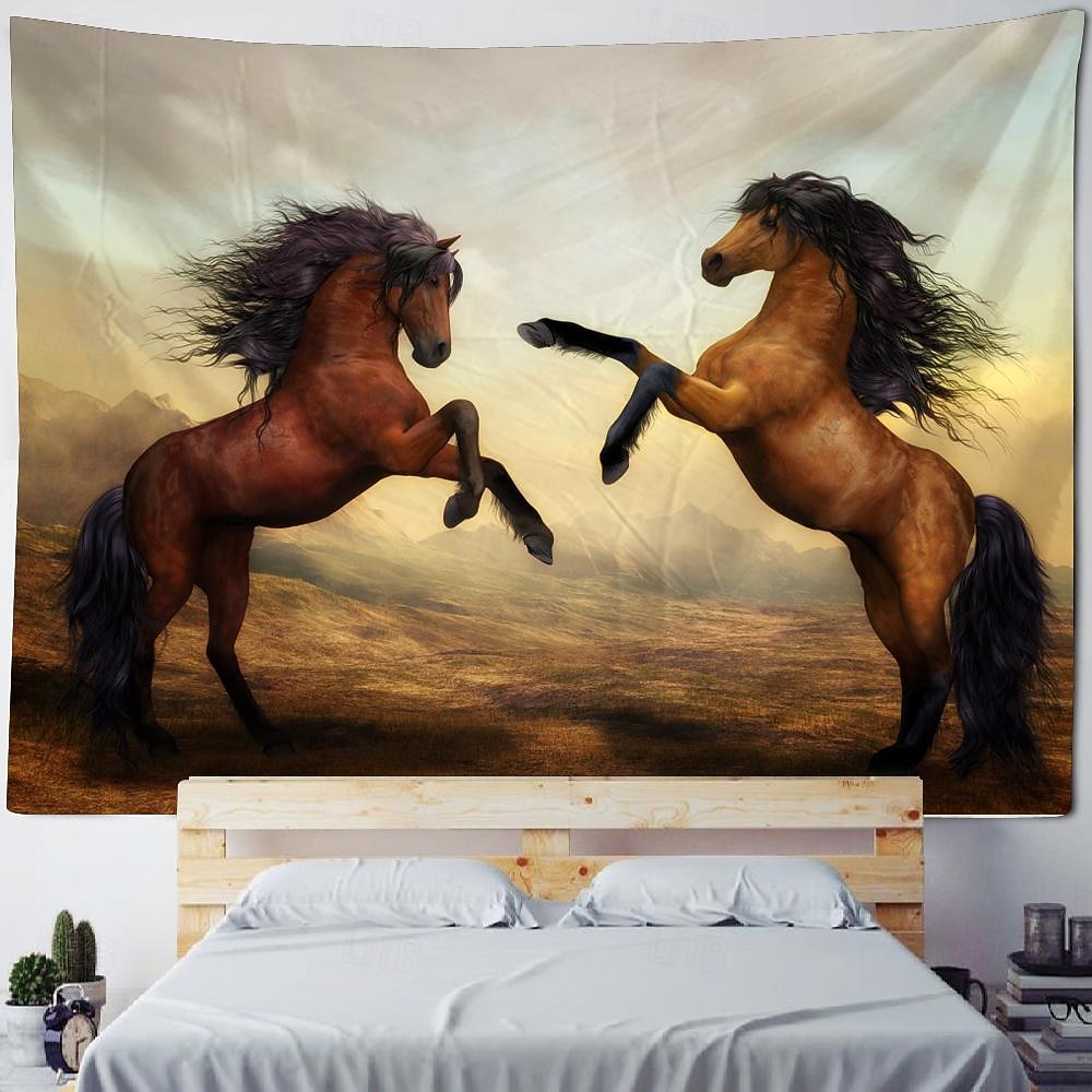 zvíře kůň pláž závěsný gobelín nástěnné umění velký gobelín nástěnná malba výzdoba fotografie pozadí přikrývka opona domácí ložnice dekorace obývacího pokoje 2026 - $17.99 –P3
