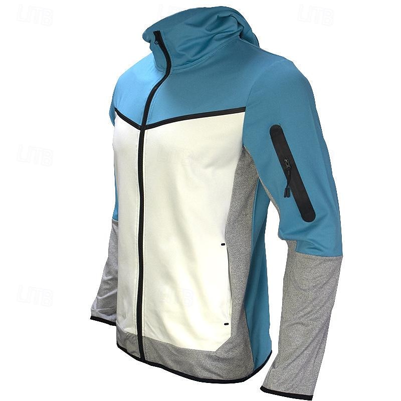 Men's Tracksuit Jogging Suit 2 Piece Full Zip Casual Fall Long Sleeve Breathable Soft Fitness Gym Workout Running Sportswear Activewear Color Block Gray Black Black Orange 2025 - $54.99 –P13