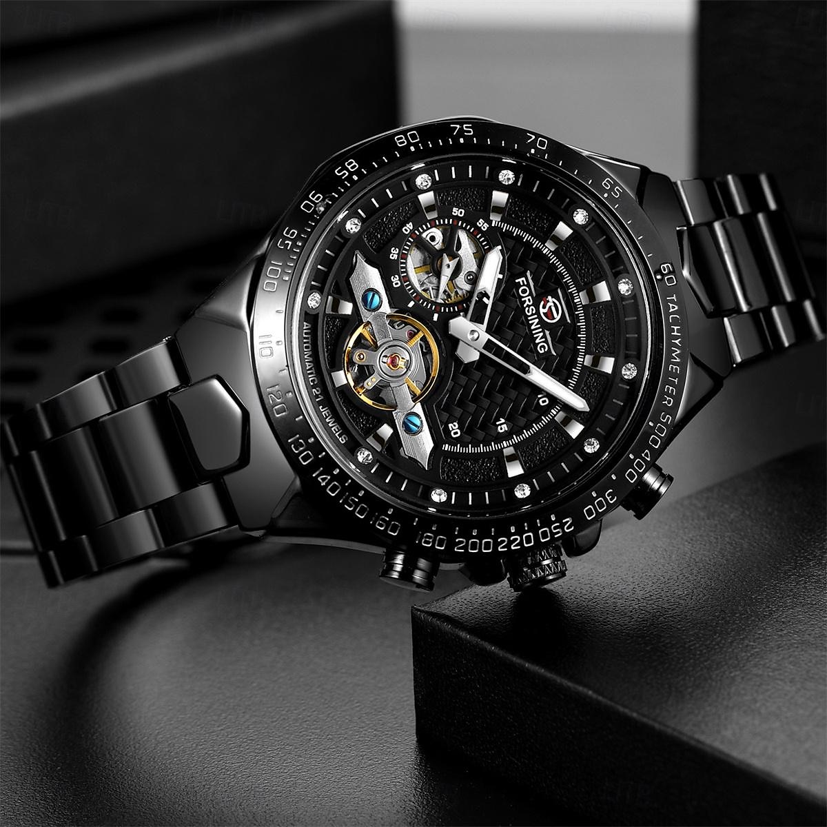 FORSINING Hommes Montre Mécanique Extérieur Sportif Mode Montre Bracelet Remontage automatique Lumineux IMPERMÉABLE Décoration Acier Suivre de 2025 ? $52.99 –P1