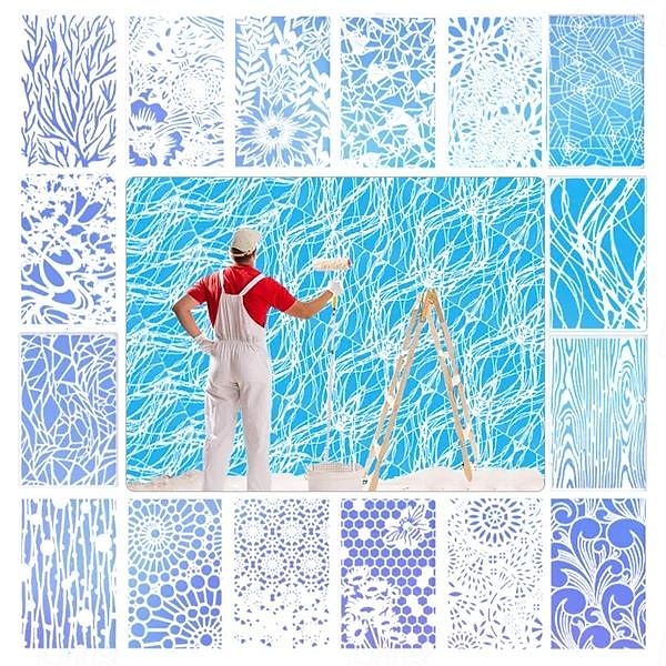 płot ogrodowy duże szablony kwiatowe-dekoracje zrób to sam, szablon kwiatowy do płotu ogrodowego duże szablony kwiatowe do ściany szablony piwonii do malowania na meblach drewnianych 2026 - $20.99 –P6