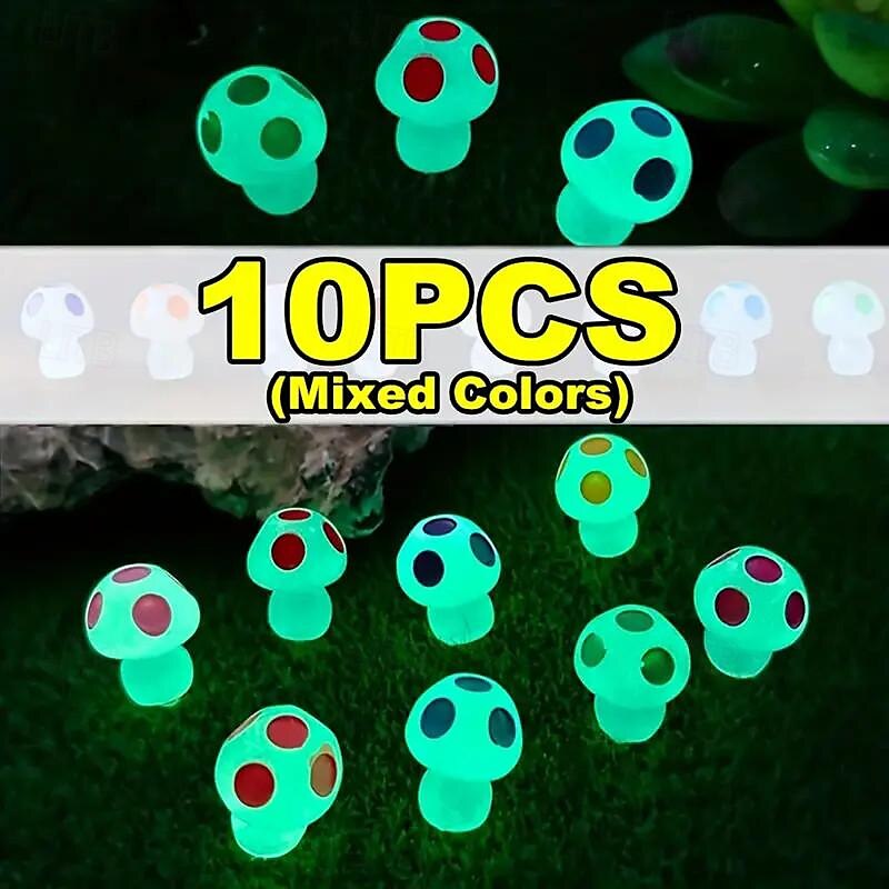 Micro-landscape Glow-in-the-dark Small Mushroom Cartoon Pendant Moss Gardening Creative Decorative Trinket 2025 - $11.99 –P6