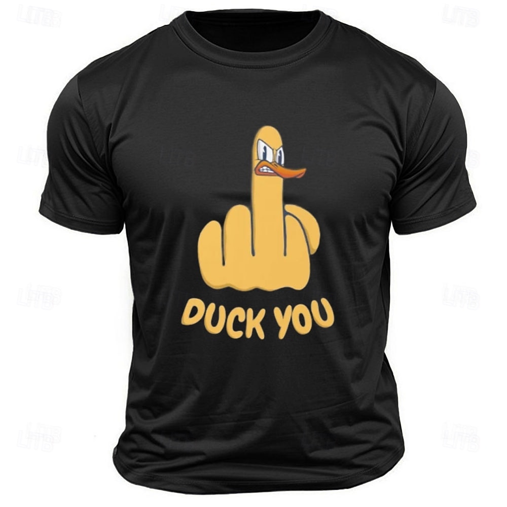 Herr Bokstavstryck Rolig Anka T-shirt T-tröja 100 % bomull Kortärmad Grafisk Skjorta Svart Mörkgrå Armégrön Bekväm t-shirt Gata Utomhussport Modedesignerkläder 2026 - $17.49 –P1