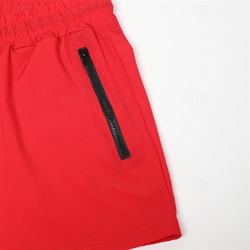 Homens calções atléticos Shorts de 3 polegadas Calções de treino Short curto Shorts de Corrida com forro de malha Bolso Com Zíper Design de cordão elástico Côr Sólida Respirável Secagem Rápida Curto de 2025 por $12.99 –P12